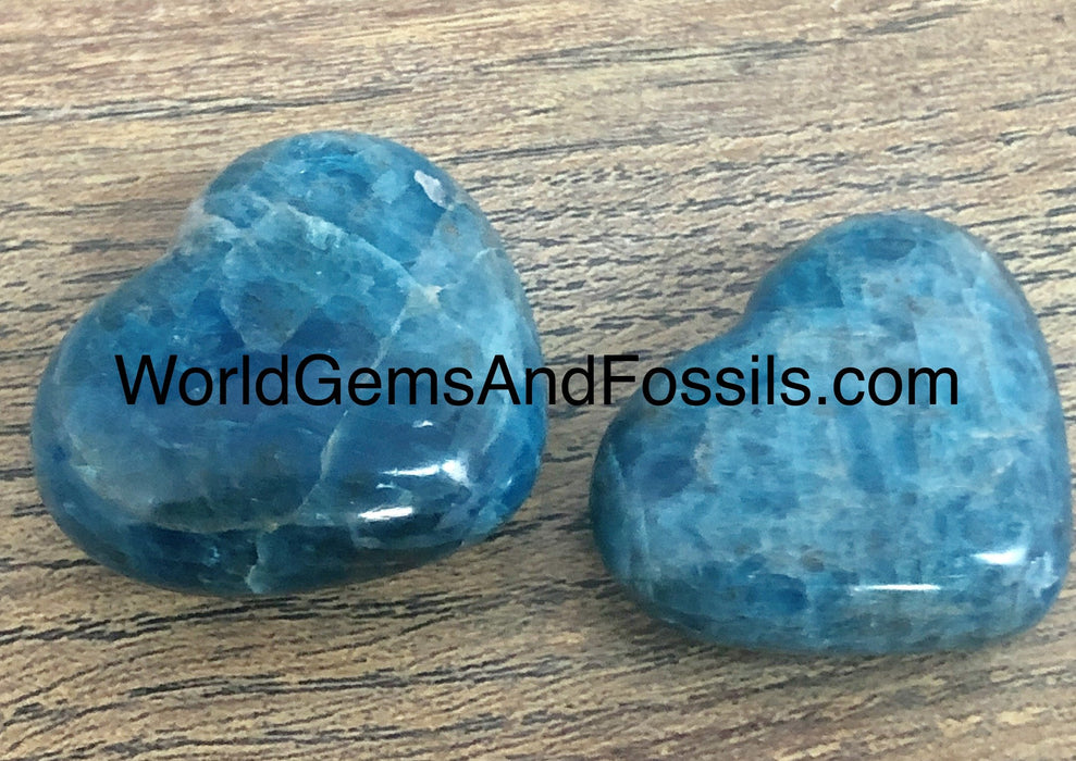 Blue Apatite Hearts 50-60mm