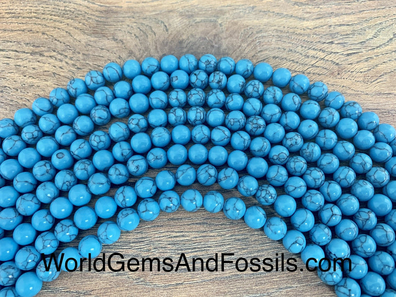 Blue Howlite Beads 8mm