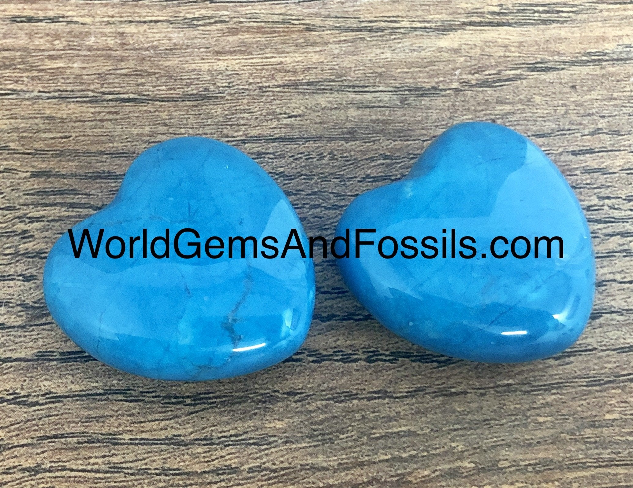 Blue Howlite Hearts 30-35mm
