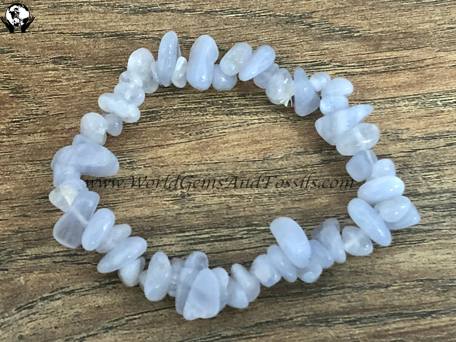 Blue Lace Agate Chip Bracelet