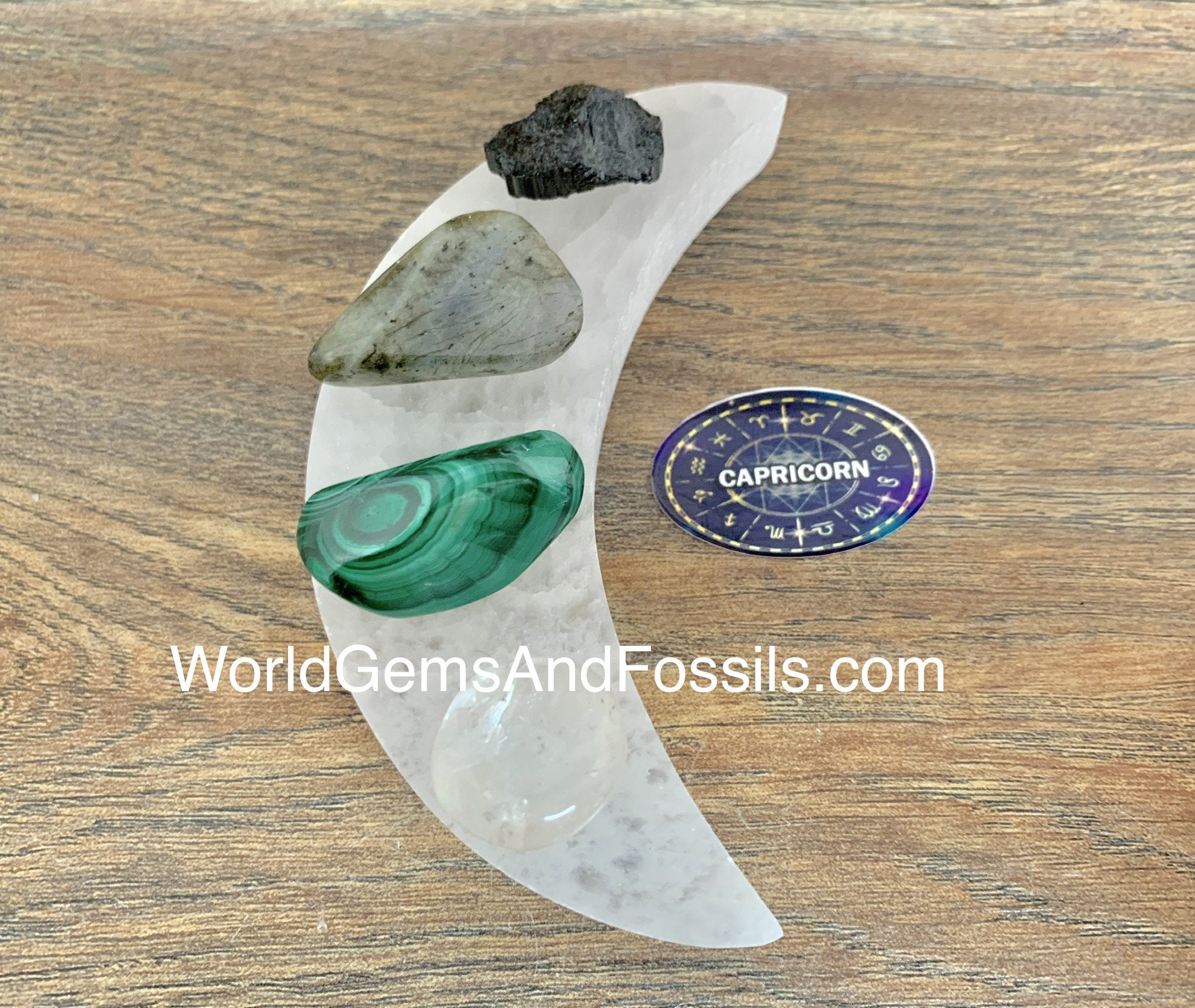 Capricorn Zodiac Sign Crystal Moon Set