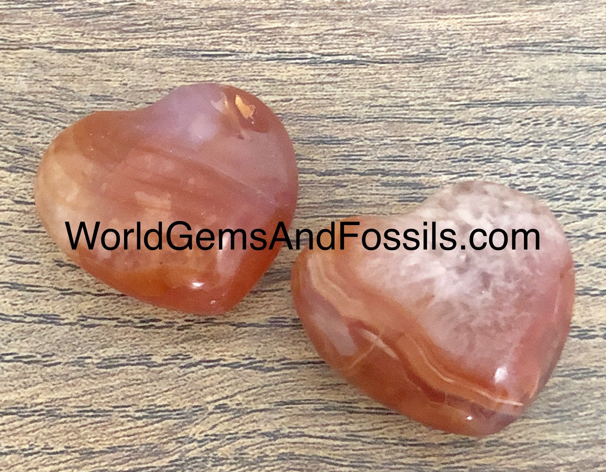Carnelian Hearts 30-35mm