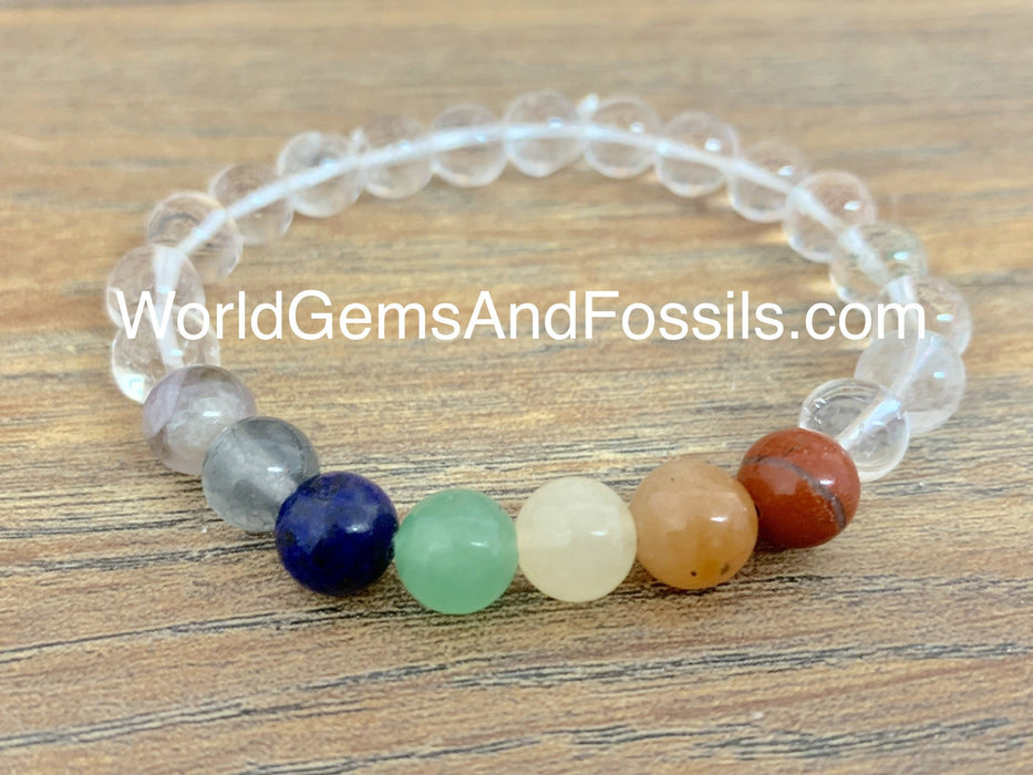 Clear Quartz Chakra Bracelet 8mm
