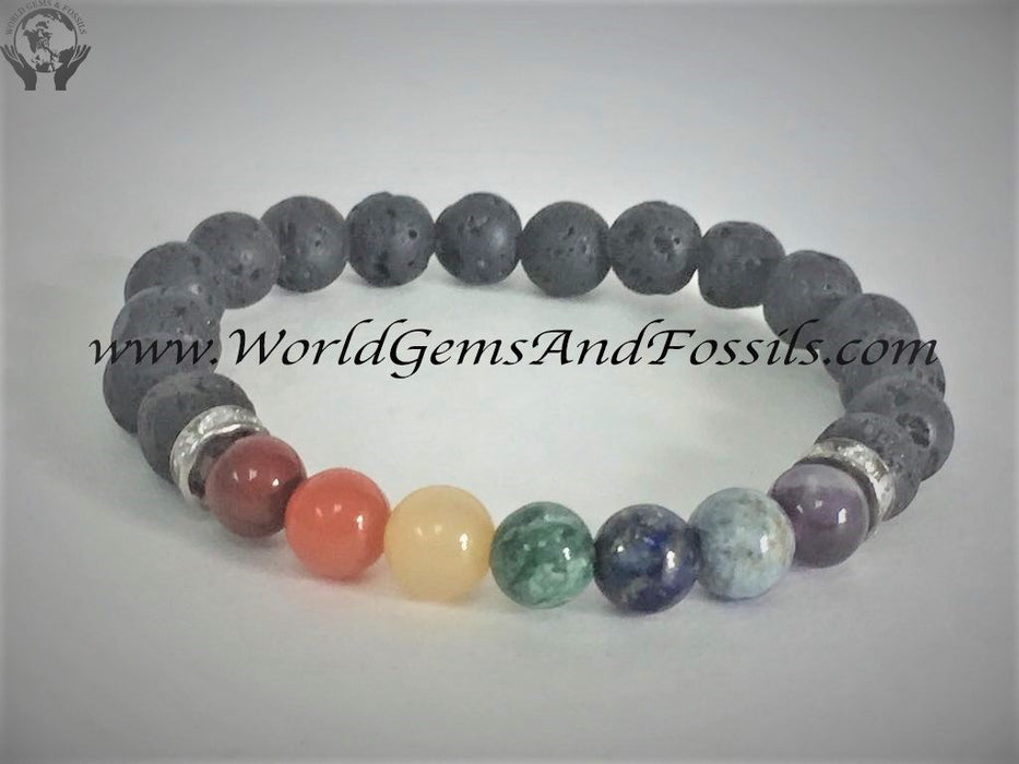 Chakra Lava Bracelet 8mm