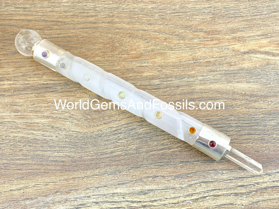 Chakra Selenite Wands