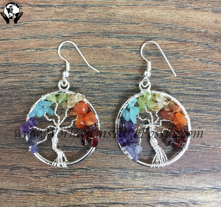 Chakra Tree of Life Earring