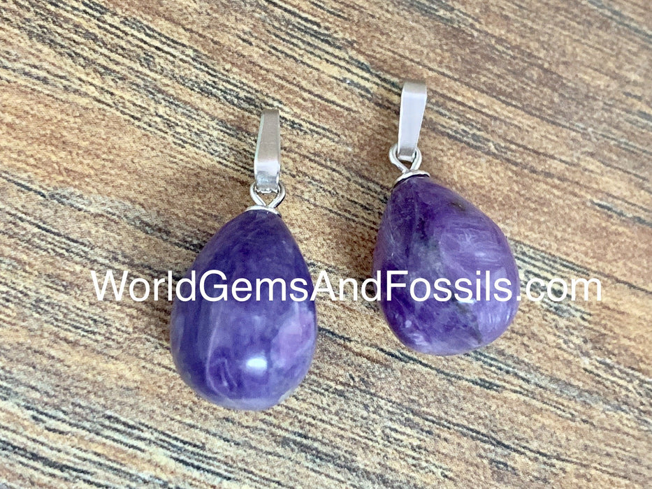 Charoite Pear Pendant