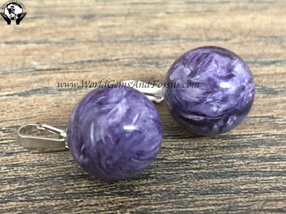 Charoite Sphere Pendants