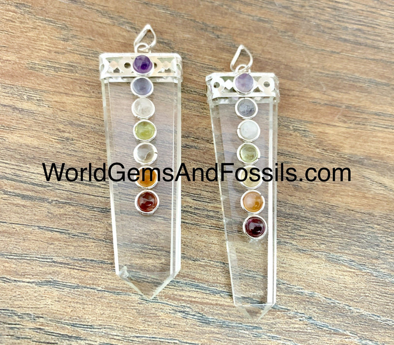 Clear Quartz Chakra Pendants