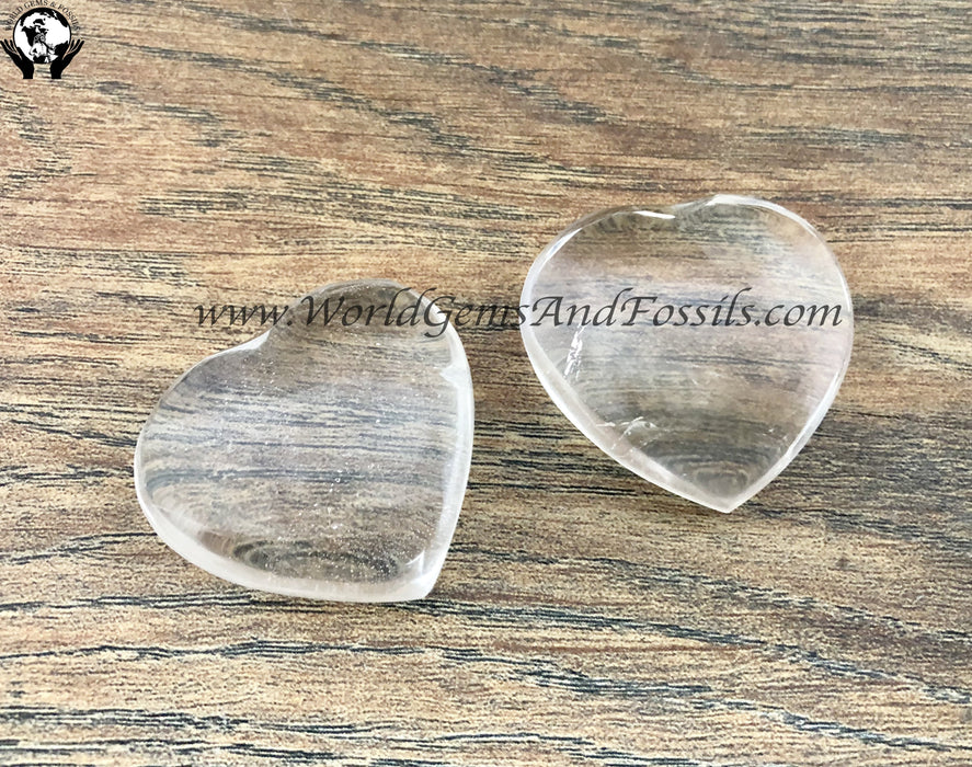 Clear Quartz Hearts 33-40mm