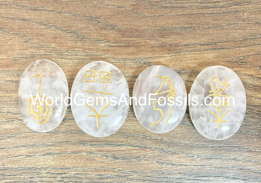 Clear Quartz Reiki Engraved Smooth Stones