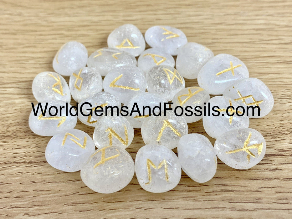 Clear Quartz Rune Set