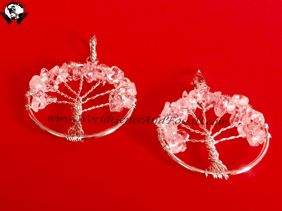 Clear Quartz Tree Of Life Pendant