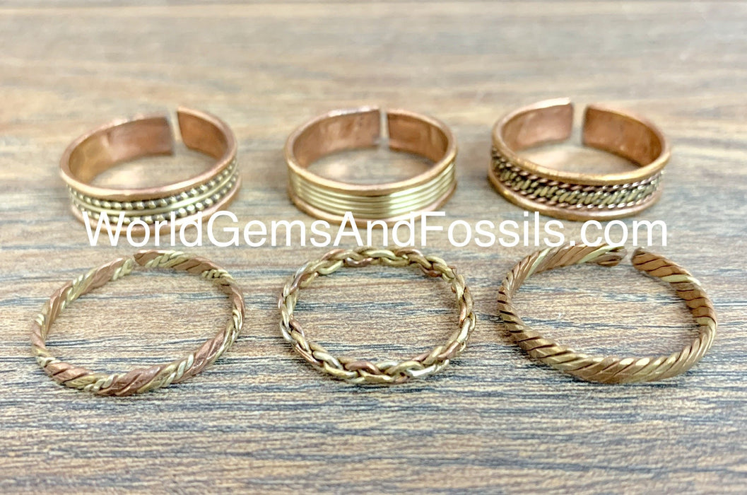 Copper Ring Set 6pc