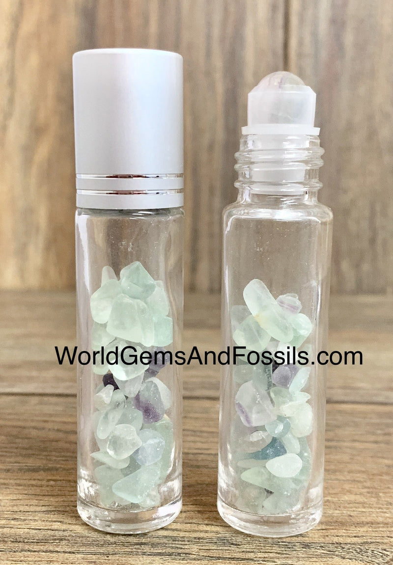 Crystal Roll On Bottles With Fluorite