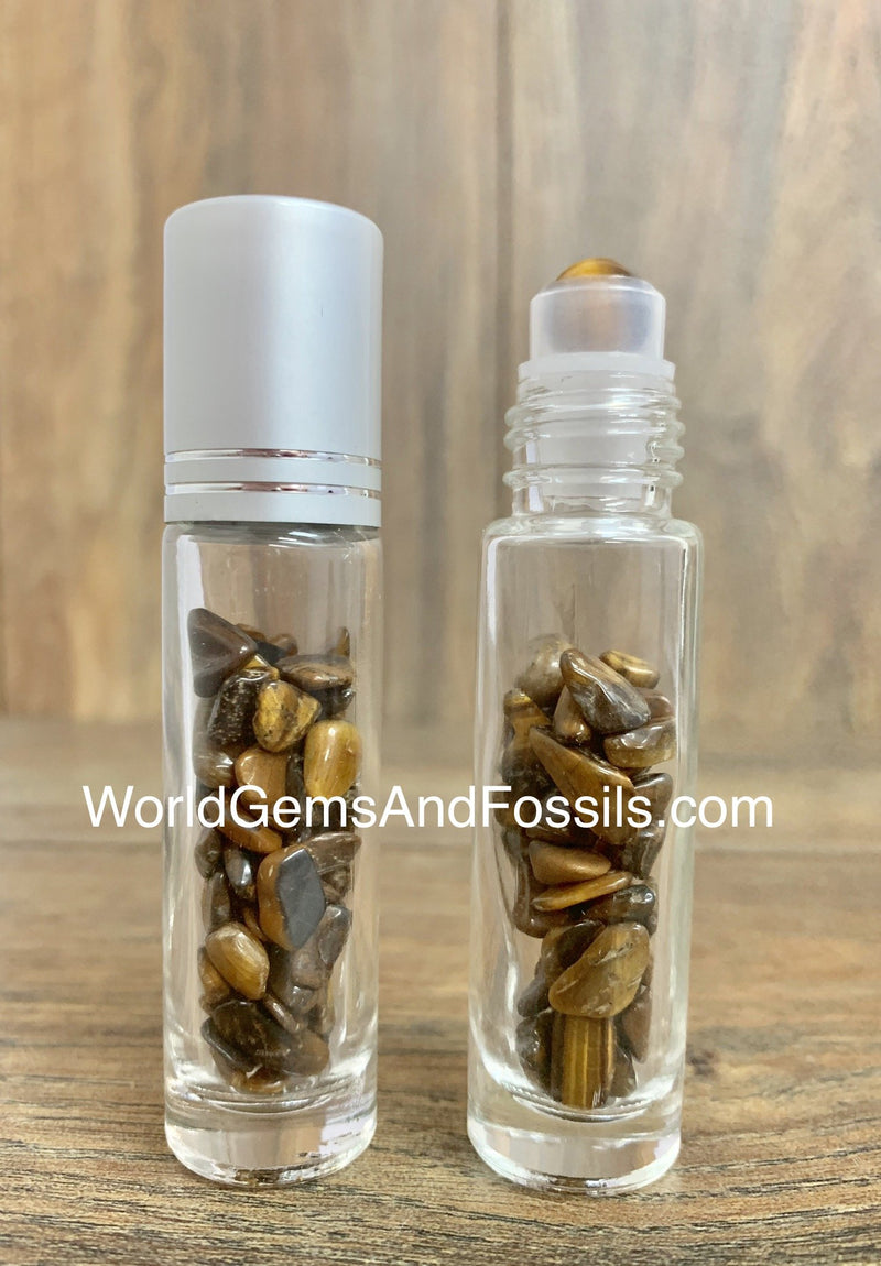 Crystal Roll On Bottles With Tiger Eye