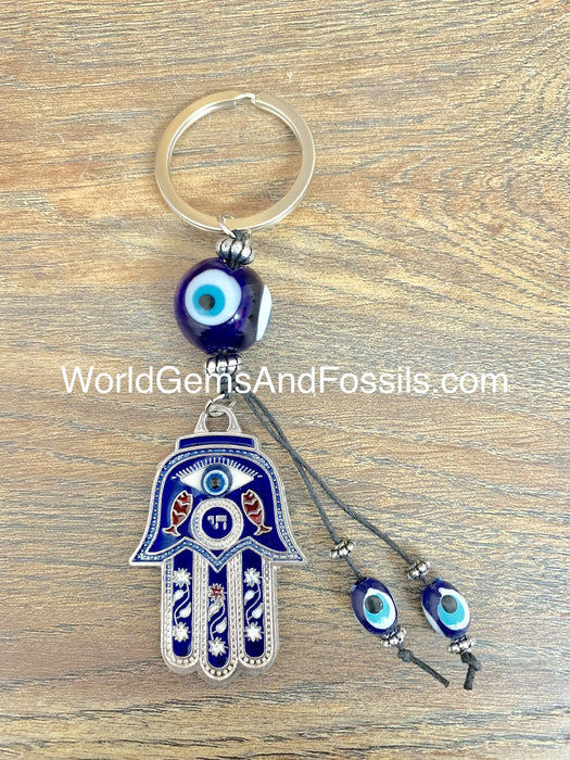 Evil Eye Hamsa Hand Keychain