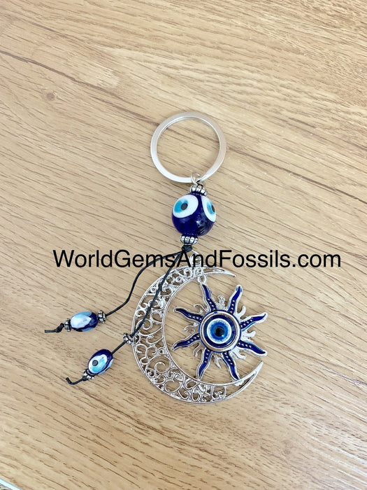 Evil Eye Star And Moon Keychain