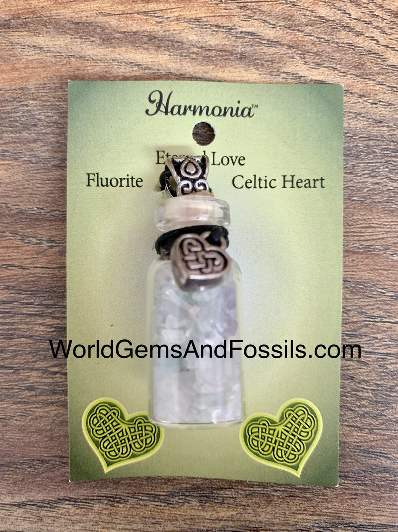 Fluorite Chip Stone Bottle Necklaces