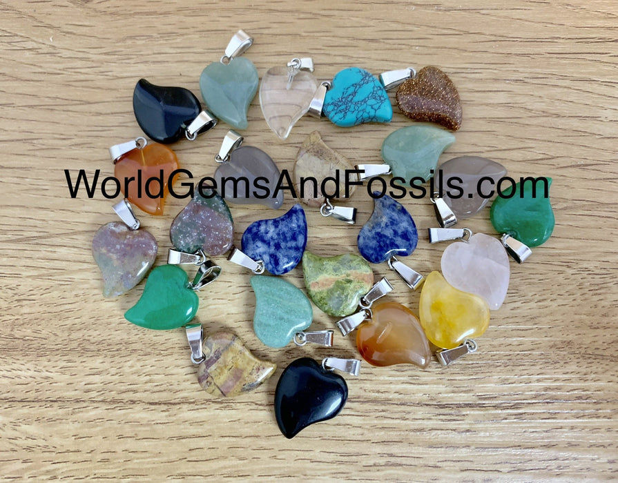 Gemstone Heart Pendant Mix