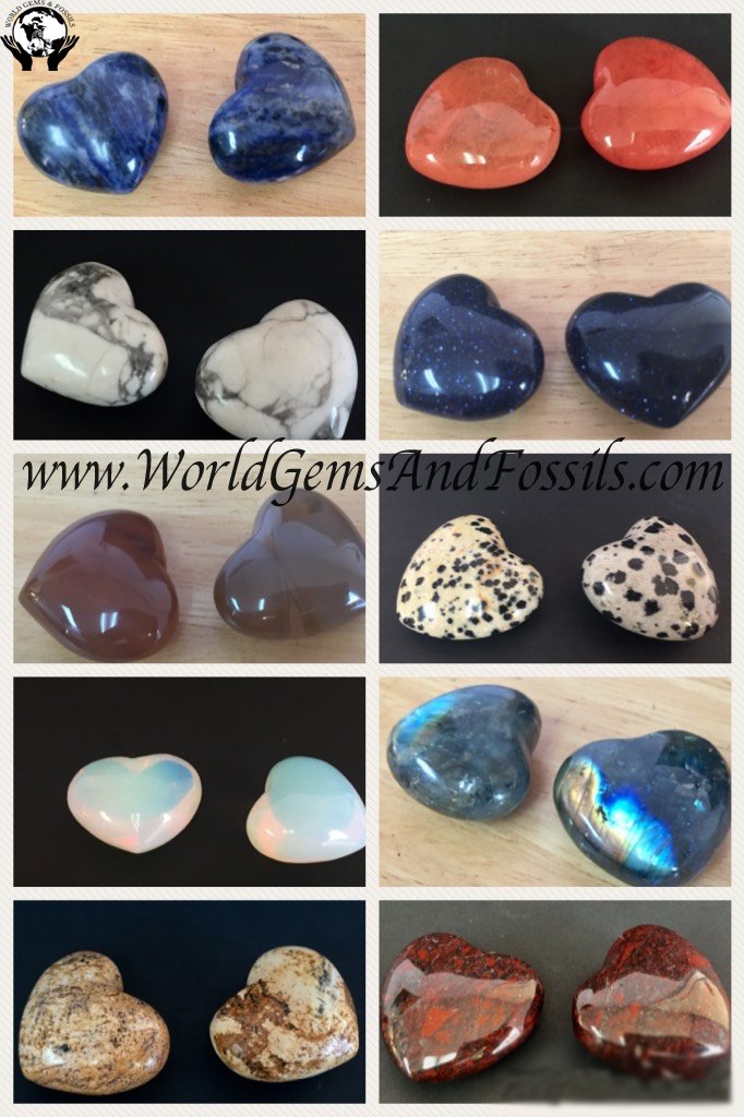 30-35mm Black Opal Hearts