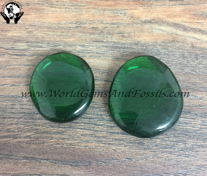 Green Obsidian Plam Stones