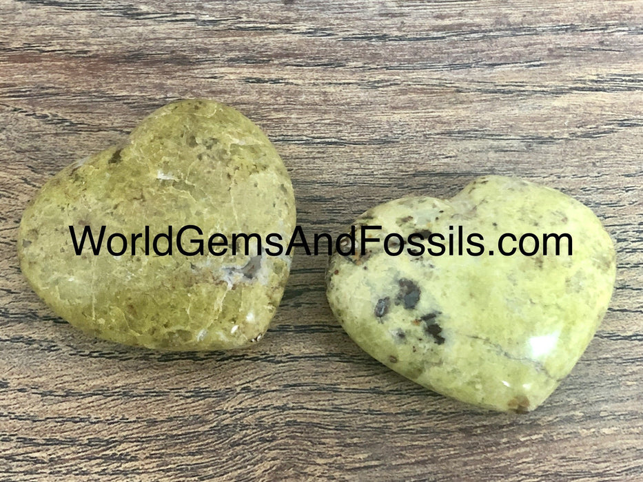 Green Opal Hearts 45-53mm