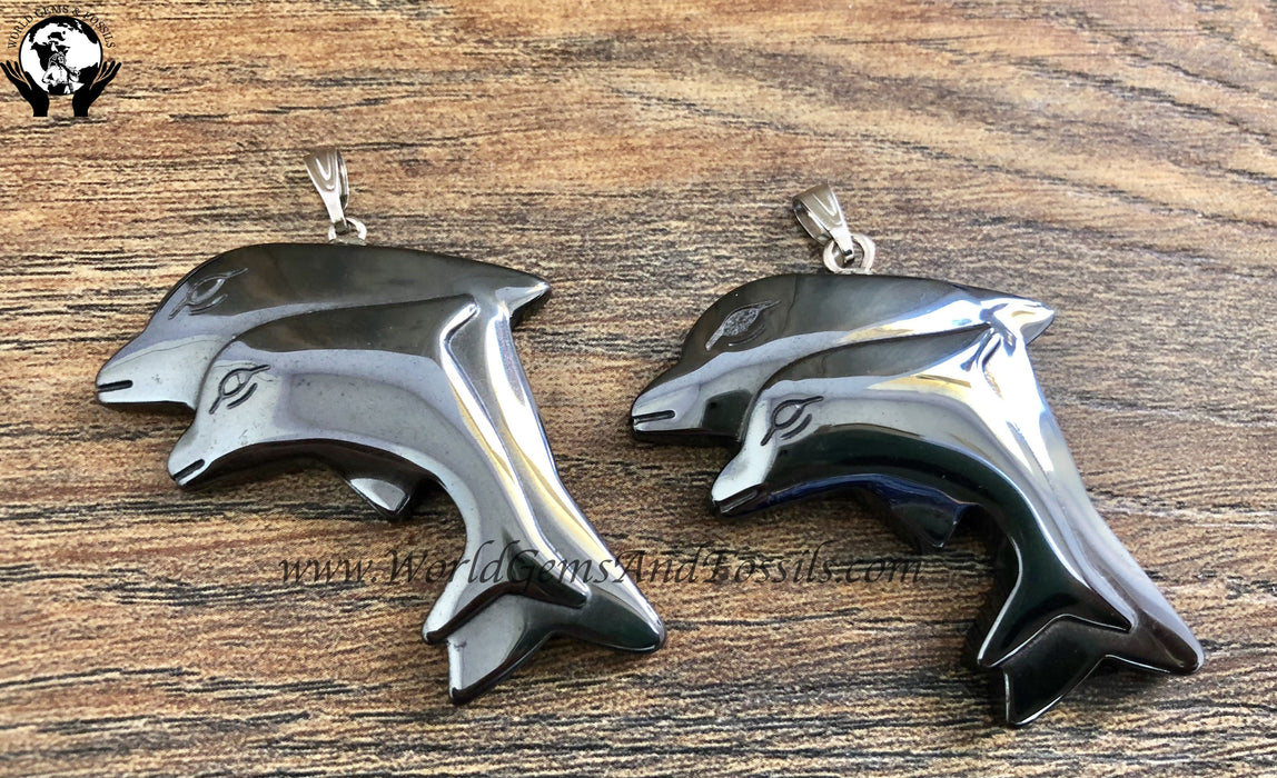 Hematite Dolphin Pendant