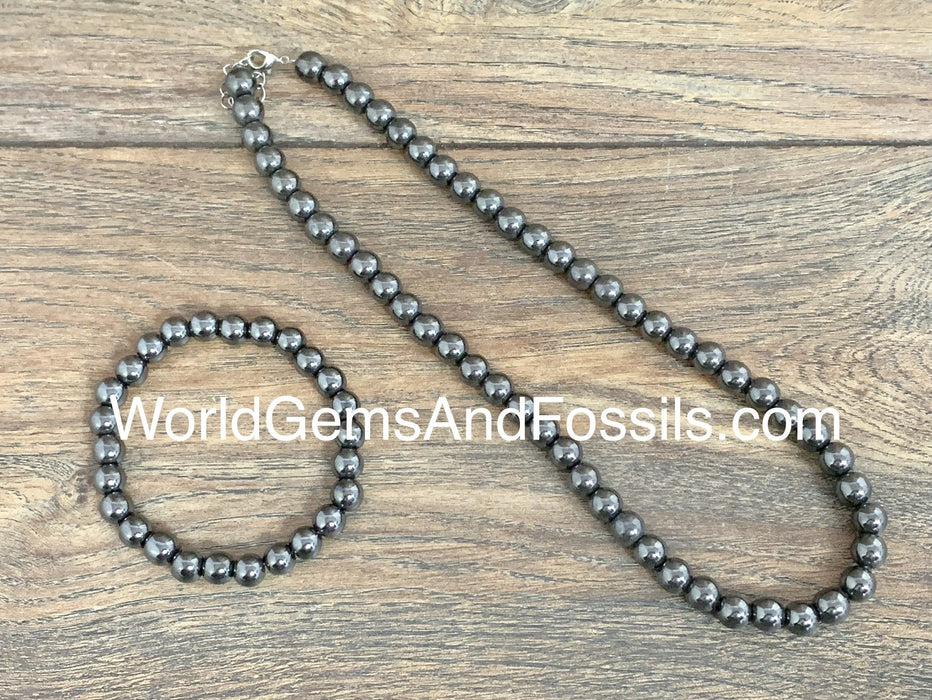 Hematite Necklace And Bracelet Set