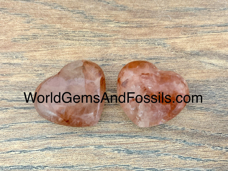 Hematoid Quartz Hearts 30-35mm