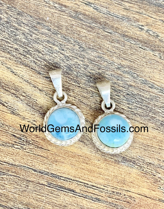 Larimar Rope Pendant Round