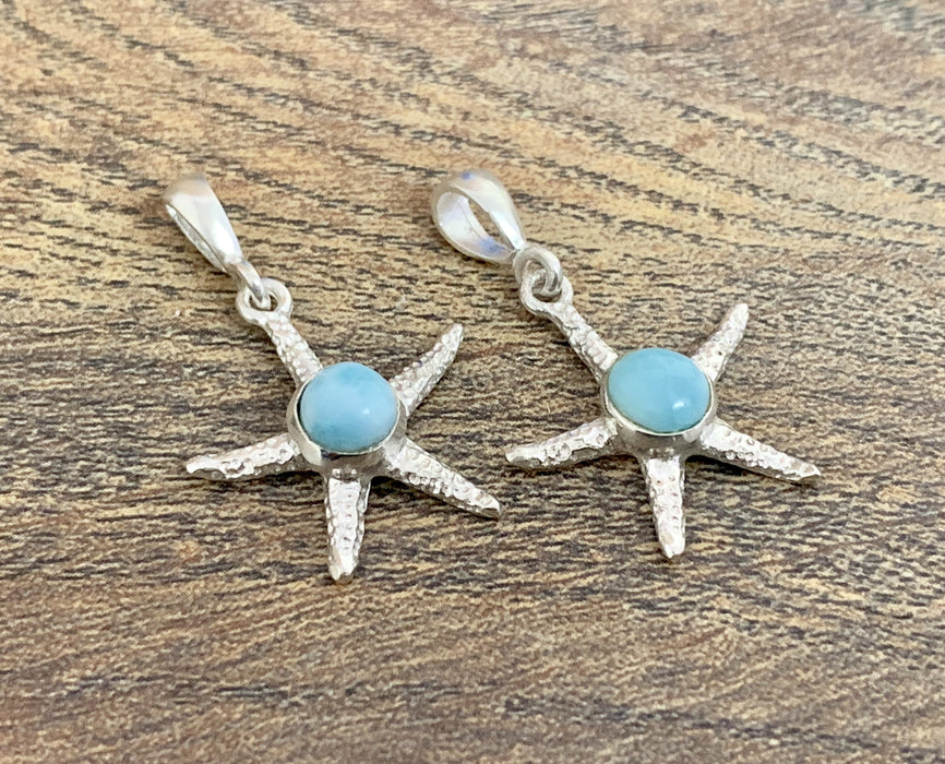 Larimar Star Pendant Sterling Silver