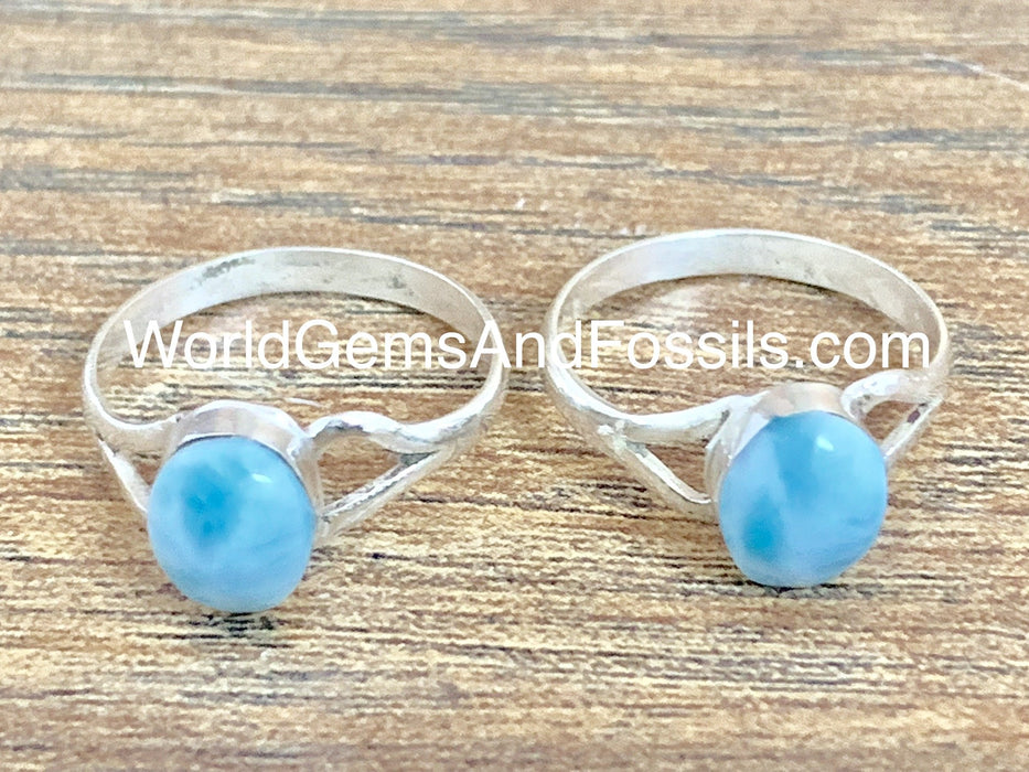 Larimar Sterling Sliver Ring #3