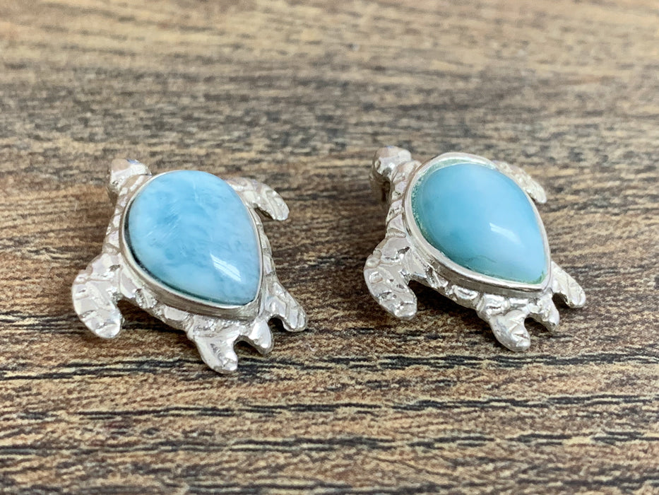 Larimar Turtle Pendant Sterling Silver