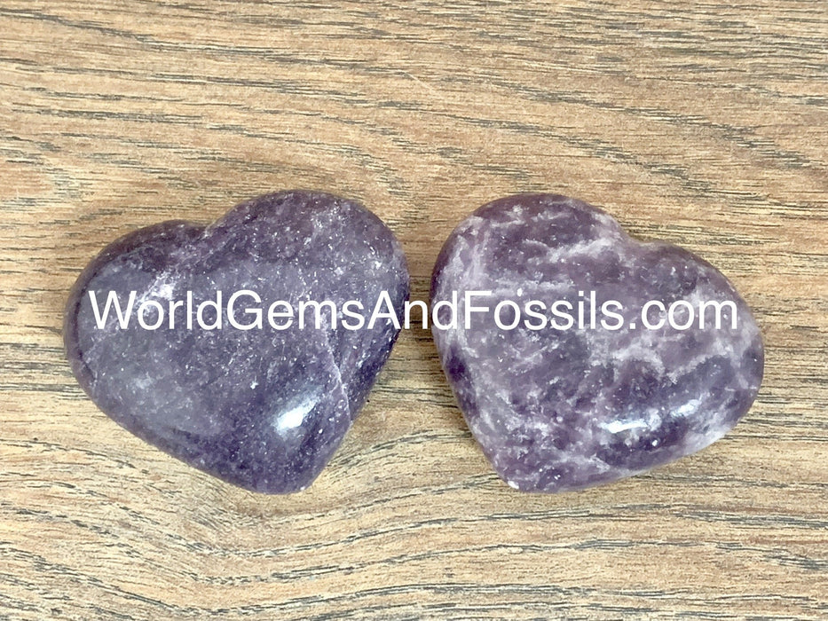 Lepidolite Hearts 45-50mm