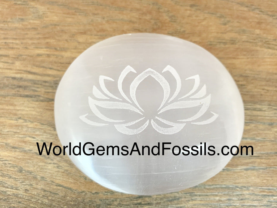 Lotus Flower Selenite Palm Stone