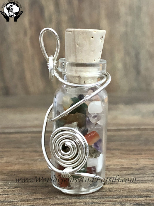 Mixed Stone Bottle Pendants