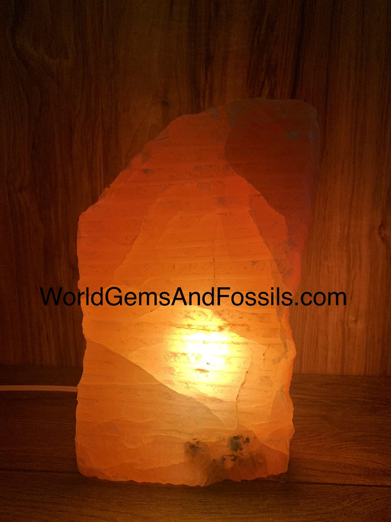Orange Selenite Lamps With Cord And Bulb