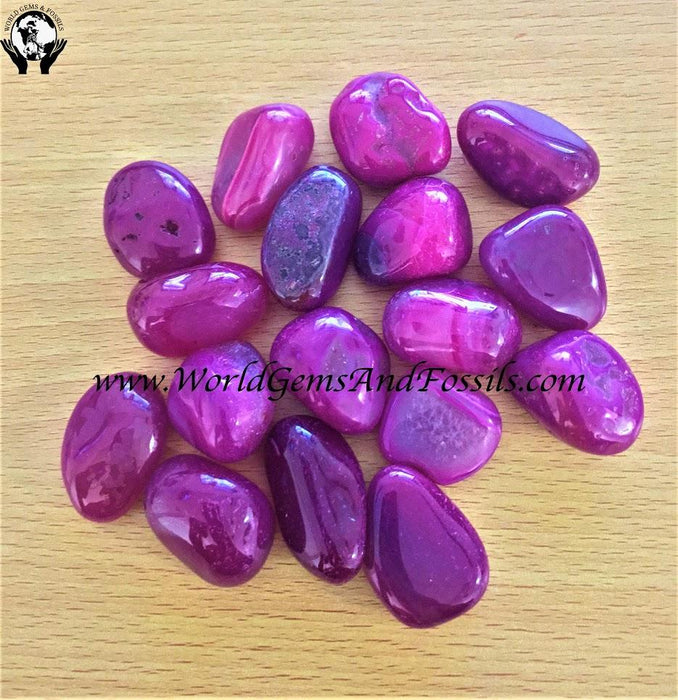 Pink Agate Tumbled Stone 1 lb