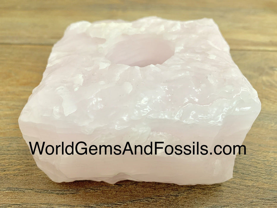 Pink Calcite Candle Holders