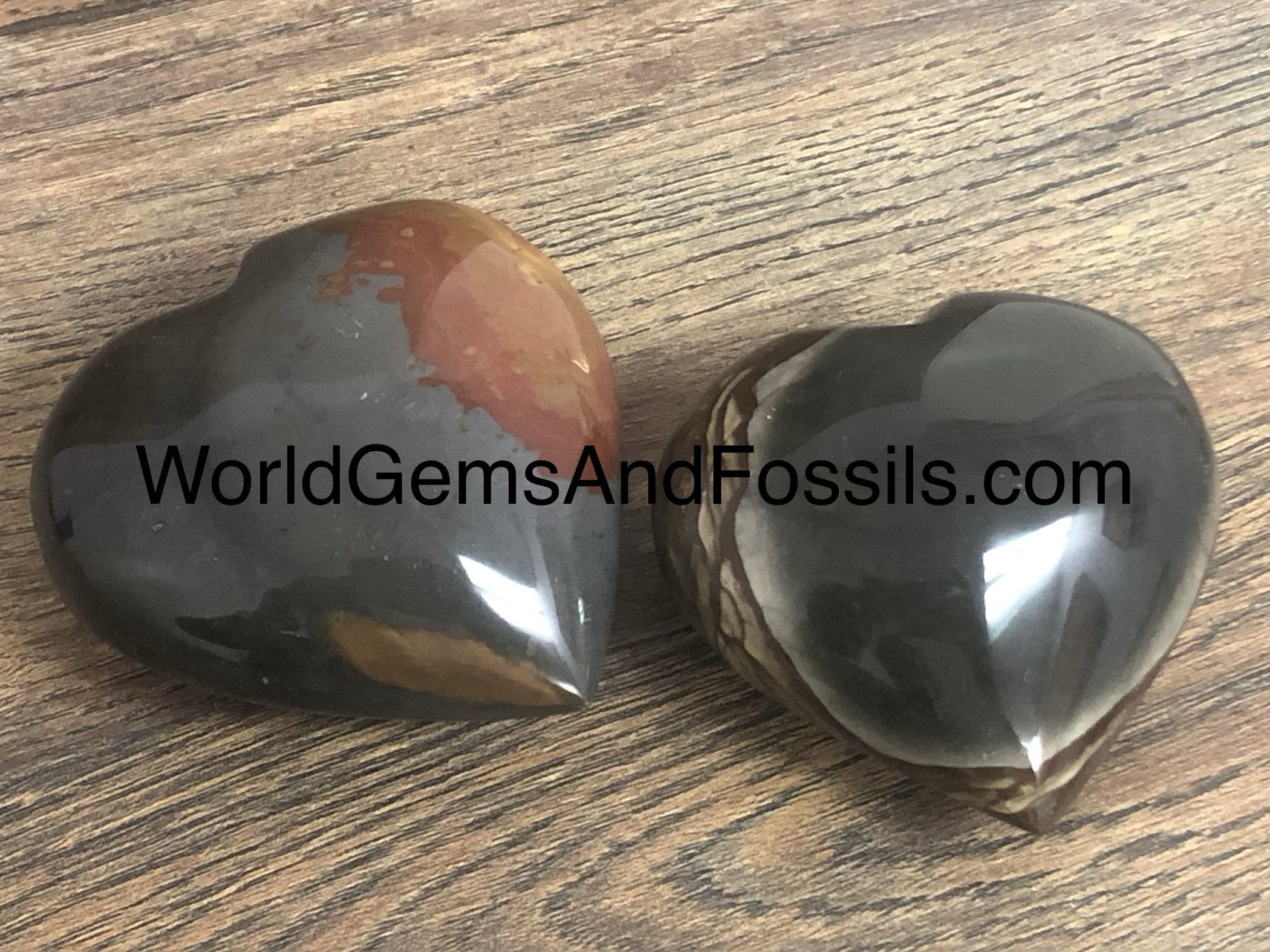 Polychrome Jasper Hearts 69-70mm