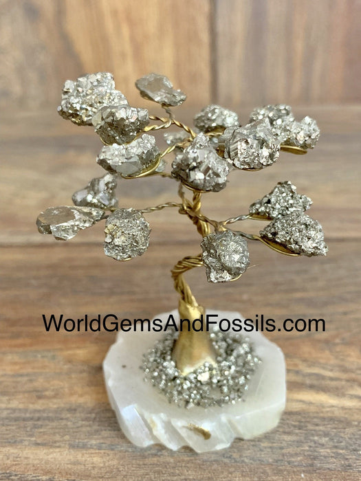 Pyrite Gem Tree On Onyx Base Medium