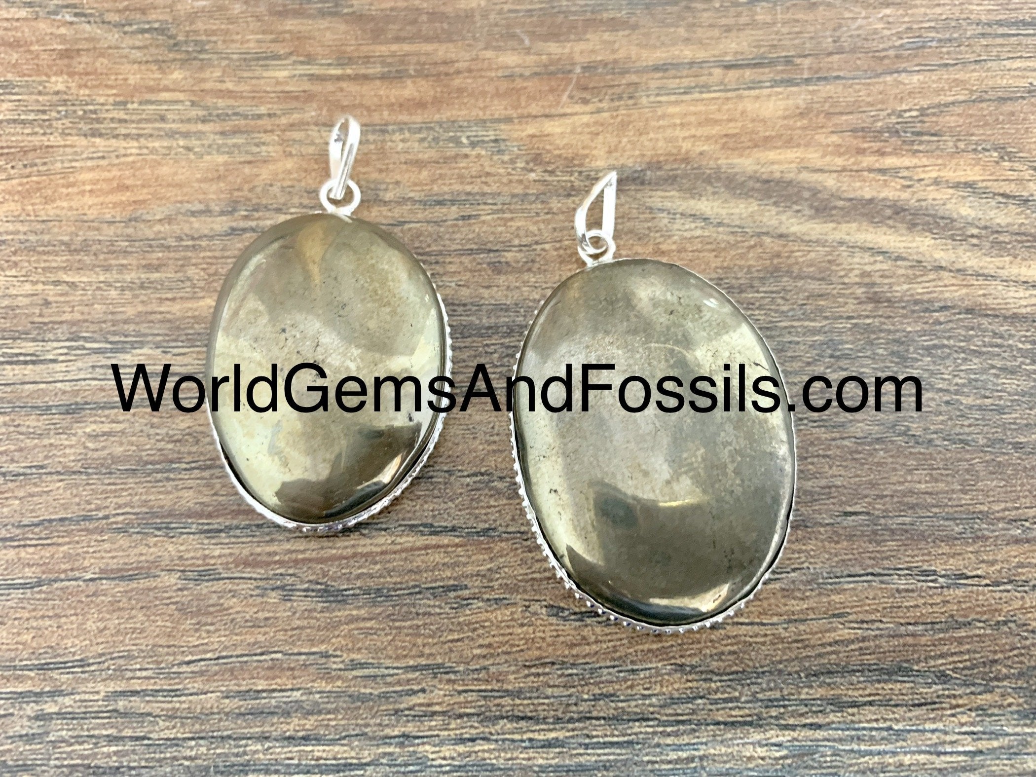 Pyrite Oval Pendants