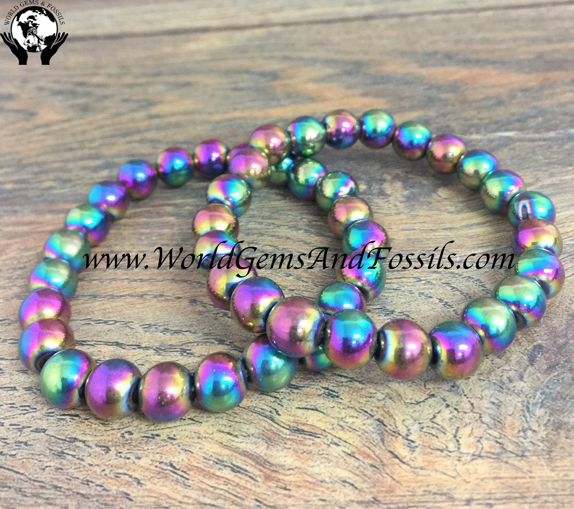 Rainbow Hematite Bracelets 8mm