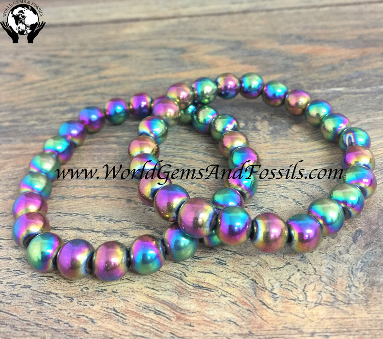 Rainbow Hematite Bracelet 8mm