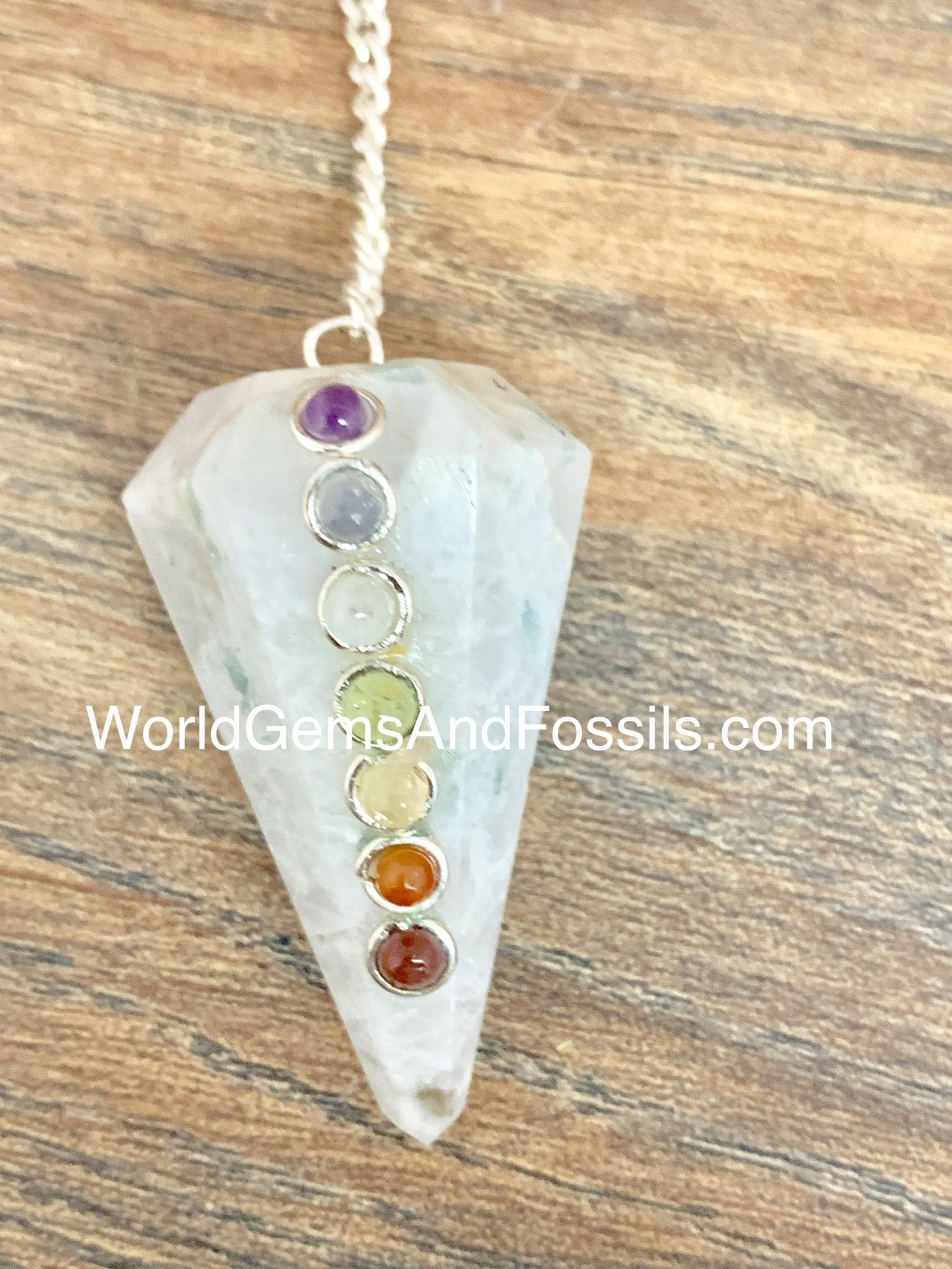 Rainbow Moonstone Chakra Pendulums