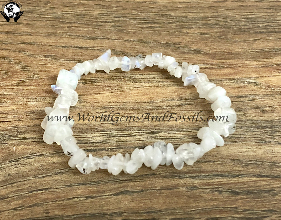 Rainbow Moonstone Chip Bracelet