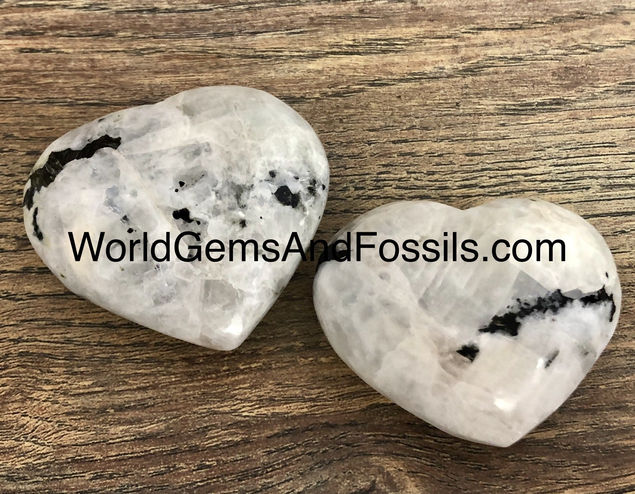 Rainbow Moonstone Hearts