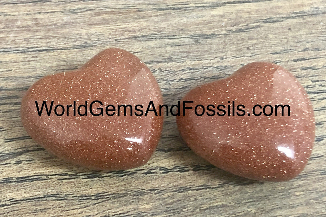 Red Goldstone Heart 30mm