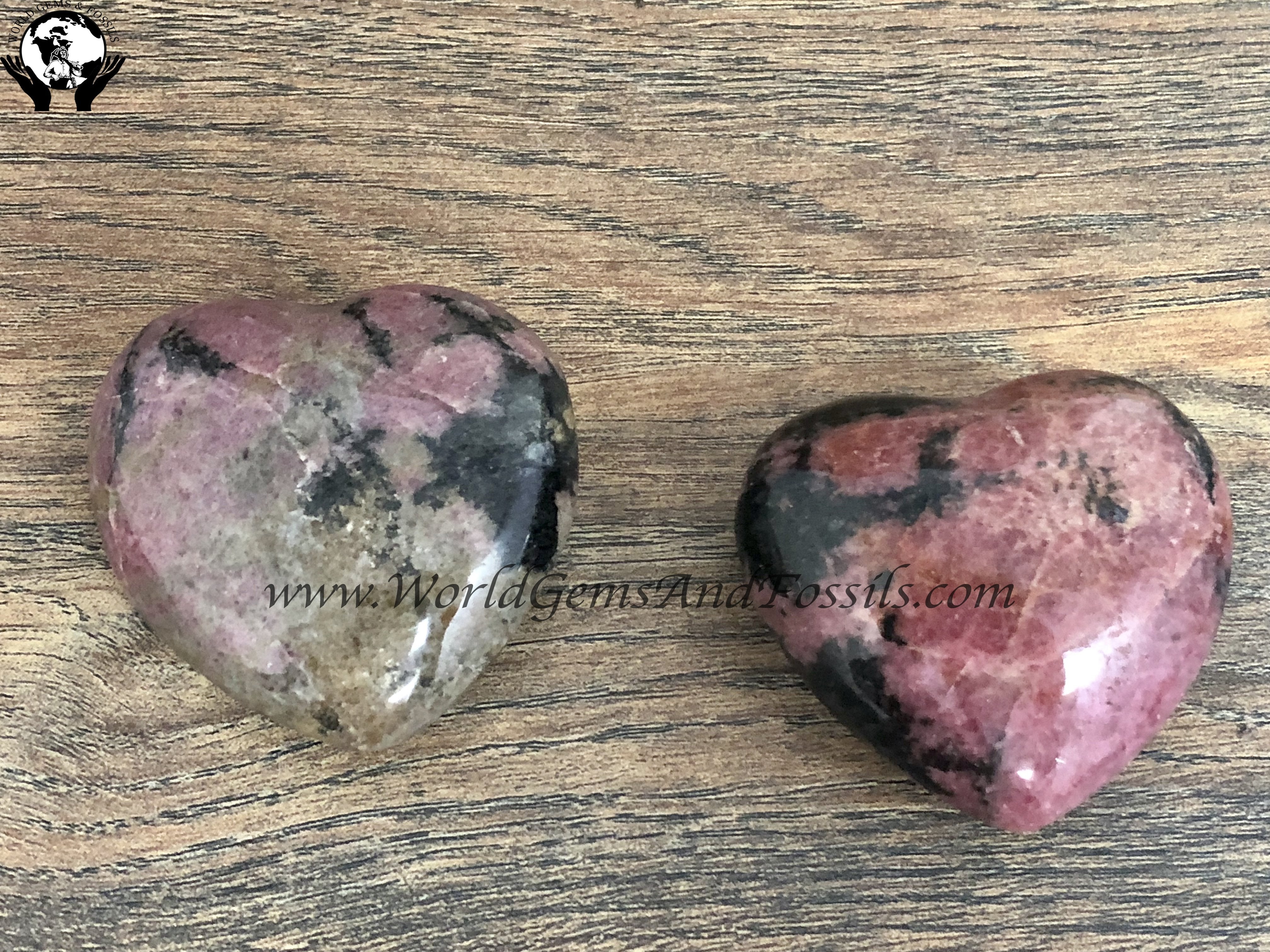 Rhodonite Display Hearts